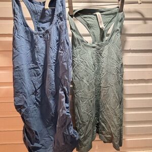 Athleta lot - two tanks - Green and Blue Racerback Momentum Tank